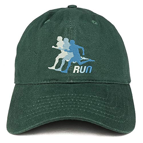 Trendy Apparel Shop Running Embroidered Soft Crown 100% Brushed Cotton Cap
