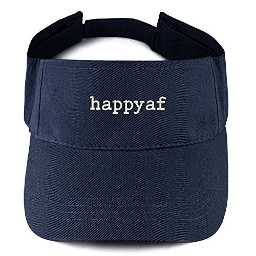Trendy Apparel Shop happyaf Embroidered 100% Cotton Adjustable Visor