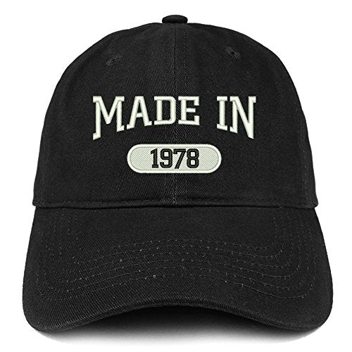 Trendy Apparel Shop Made in 1978 Embroidered 43rd Birthday Brushed Cotton Cap