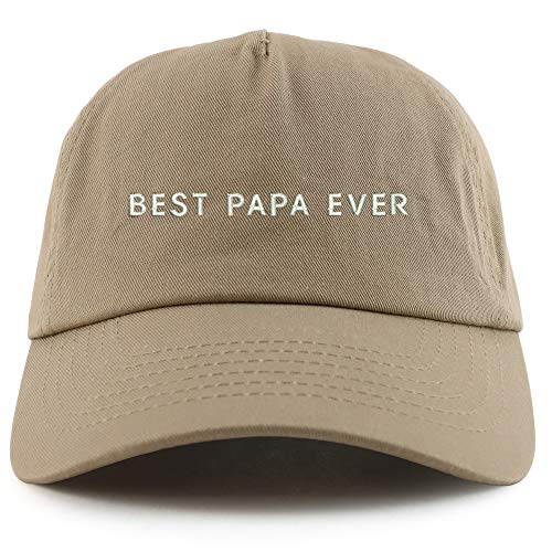 Trendy Apparel Shop Best Papa Ever One Line Embroidered 5 Panel Unstructured Soft Crown Baseball Cap