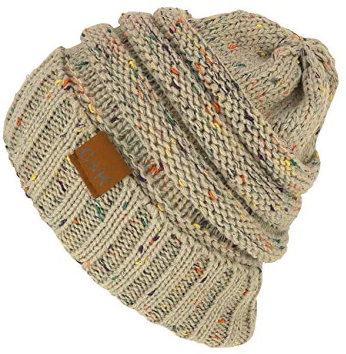 Trendy Apparel Shop Winter Color Spec Knit Beanie Infinity Scarf 2 Piece Set