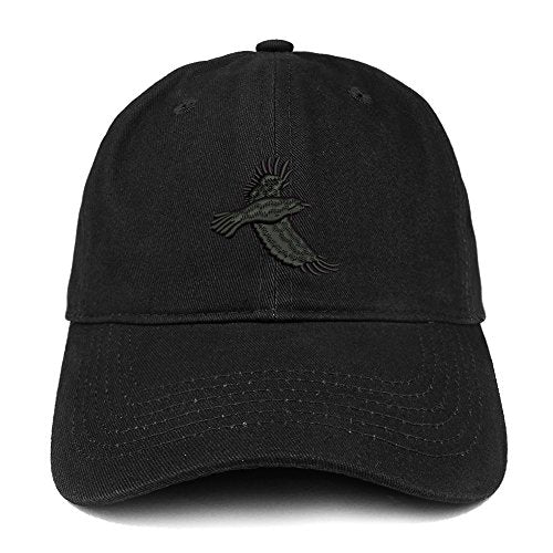 Trendy Apparel Shop Small Raven Embroidered Low Profile Soft Cotton Baseball Cap