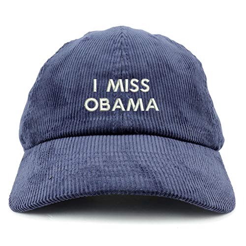 Trendy Apparel Shop I Miss Obama Cotton Corduroy Unstructured Baseball Cap