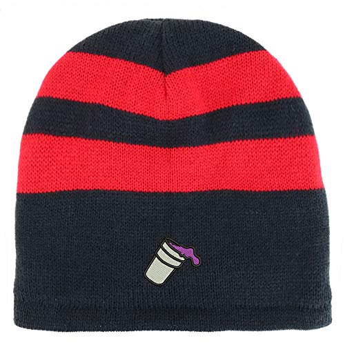 Trendy Apparel Shop Double Cup Morning Coffee Striped Short Beanie