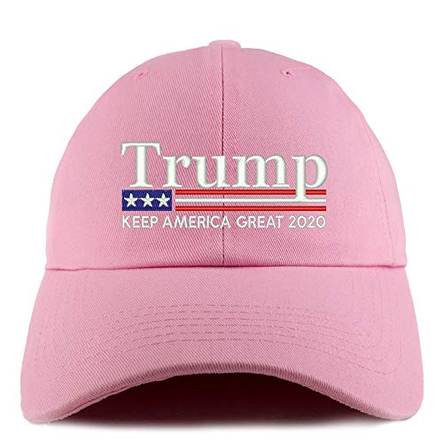Trendy Apparel Shop Trump Keep America Great 2020 Flag Solid Unstructured Hat