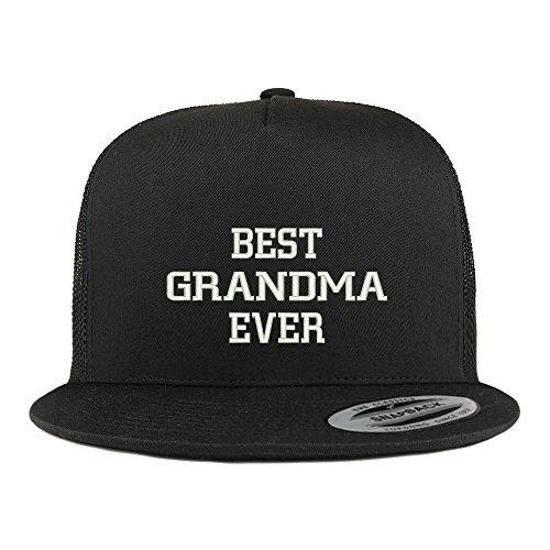 Trendy Apparel Shop Best Grandma Ever Embroidered 5 Panel Flat Bill Trucker Mesh Back Cap