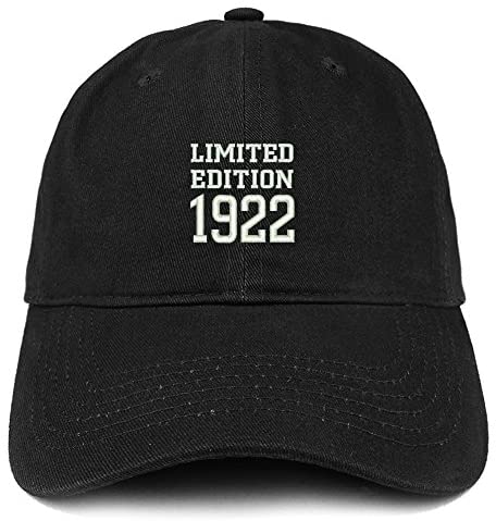 Trendy Apparel Shop Limited Edition 1922 Embroidered Birthday Gift Brushed Cotton Cap