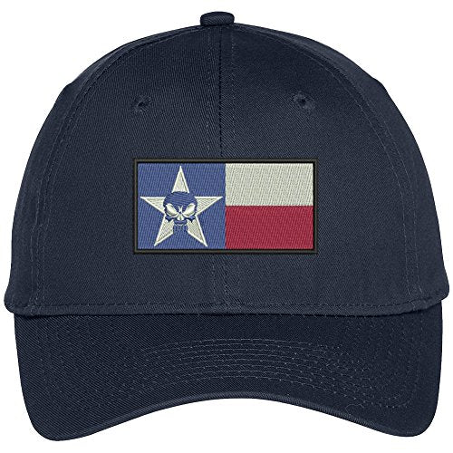 Trendy Apparel Shop Texas Skull Flag Embroidered Baseball Cap