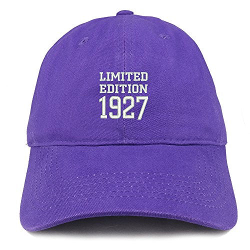 Trendy Apparel Shop Limited Edition 1927 Embroidered Birthday Gift Brushed Cotton Cap