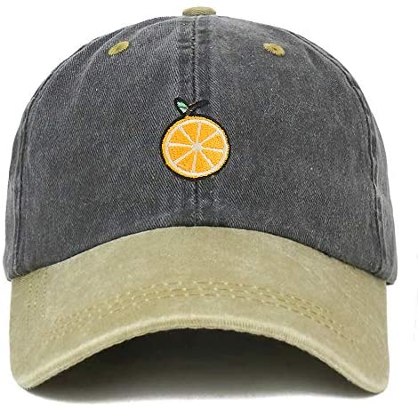 Trendy Apparel Shop Orange Patch Pigment Dyed Washed Two Tone Baseball Cap