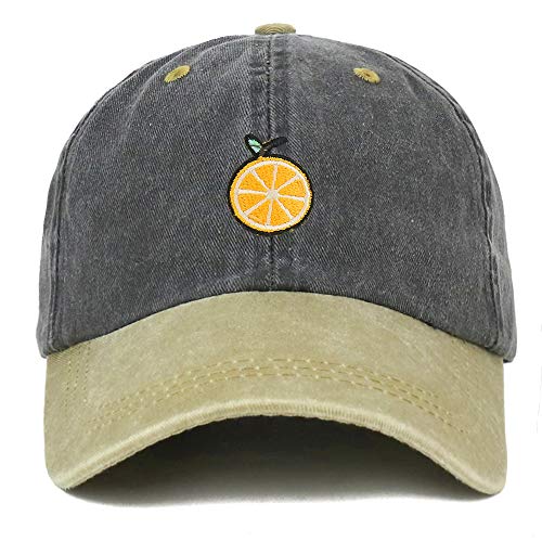 Trendy Apparel Shop Orange Patch Pigment Dyed Washed Two Tone Baseball Cap
