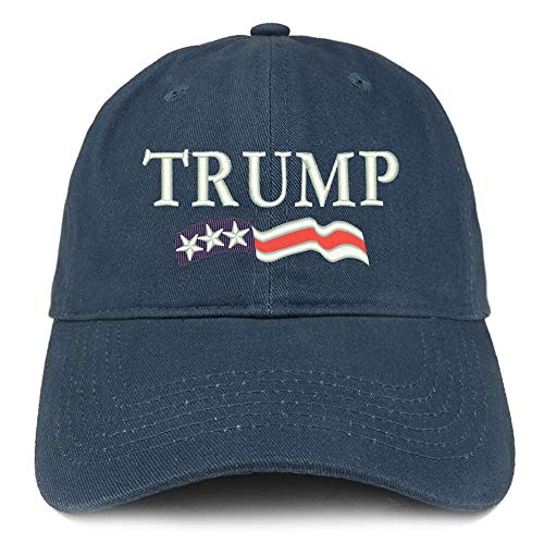 Trendy Apparel Shop Trump USA Flag Embroidered Unstructured Cotton Dad Hat