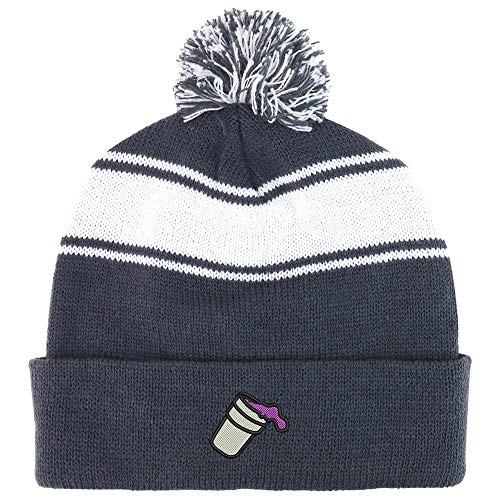 Trendy Apparel Shop Double Cup Morning Coffee Striped Short Beanie