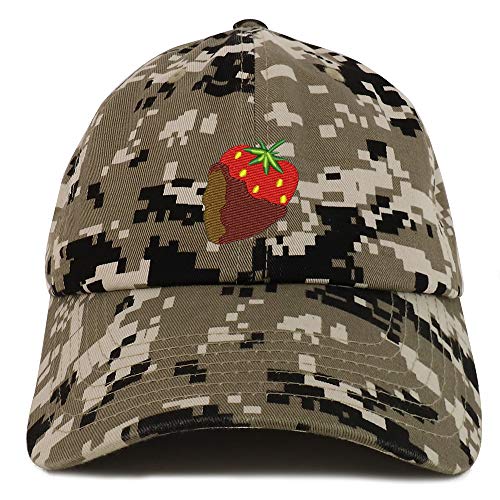 Trendy Apparel Shop Chocolate Dipped Strawberry Soft Crown 100% Brushed Cotton Cap