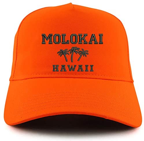 Trendy Apparel Shop Molokai Hawaii Embroidered Neon 5 Panel Baseball Cap