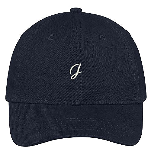 Trendy Apparel Shop Letter J Small Script Font Embroidered Adjustable Cotton Cap