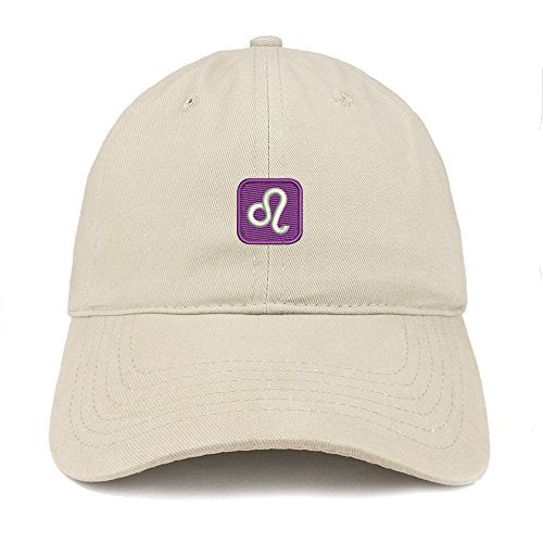 Trendy Apparel Shop Emoticon Leo Embroidered 100% Soft Brushed Cotton Low Profile Cap