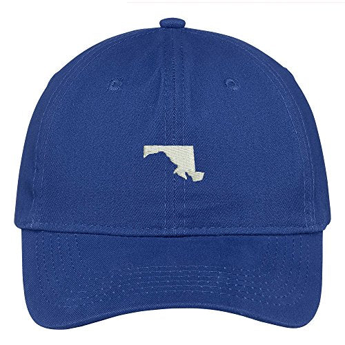 Trendy Apparel Shop Maryland State Map Embroidered Low Profile Soft Cotton Brushed Baseball Cap