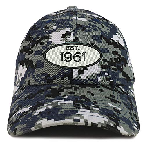 Trendy Apparel Shop 60th Birthday Established 1961 Soft Crown Brushed Cotton Cap
