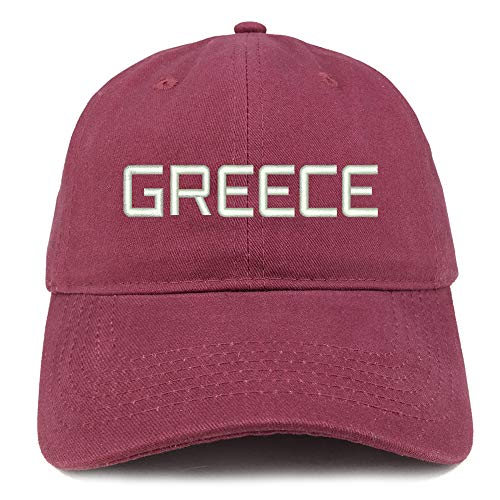 Trendy Apparel Shop Greece Text Embroidered Soft Crown 100% Brushed Cotton Cap