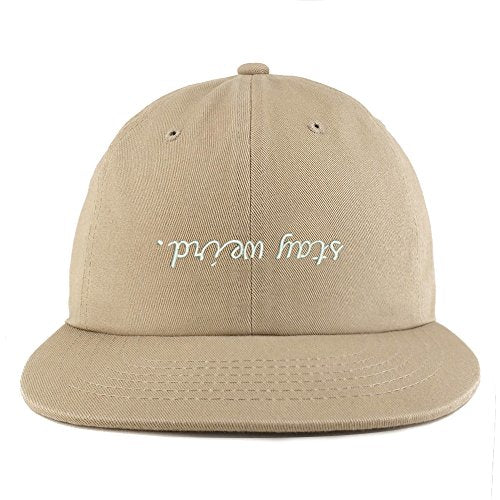 Trendy Apparel Shop Stay Weird Embroidered Unstructured Flatbill Adjustable Cap