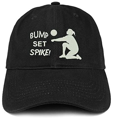Trendy Apparel Shop Bump Set Spike Volleyball Embroidered Brushed Cotton Cap