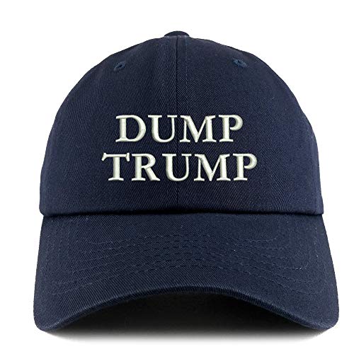 Trendy Apparel Shop Dump Trump Embroidered Solid Adjustable Unstructured Hat