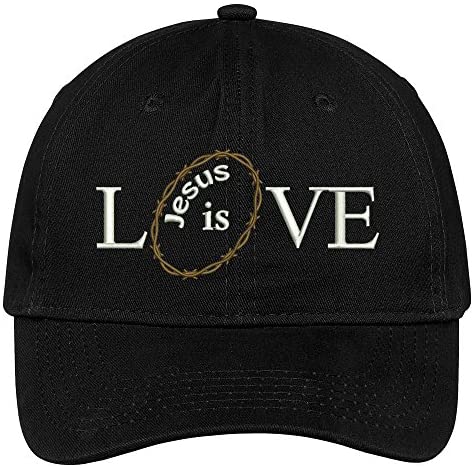 Trendy Apparel Shop Jesus is Love Embroidered Cap Premium Cotton Dad Hat