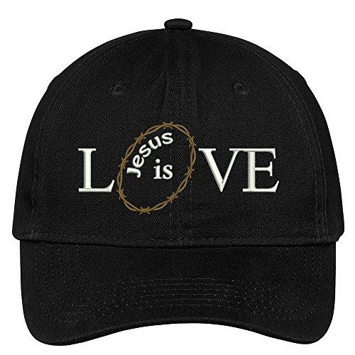Trendy Apparel Shop Jesus is Love Embroidered Cap Premium Cotton Dad Hat