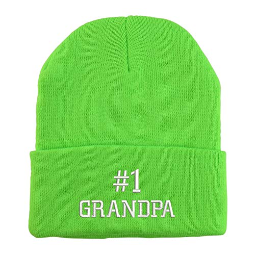 Trendy Apparel Shop Number 1 Grandpa Embroidered Winter Long Cuff Beanie