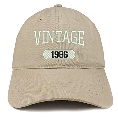 Trendy Apparel Shop 35th Birthday Vintage 1986 Soft Crown Brushed Cotton Cap