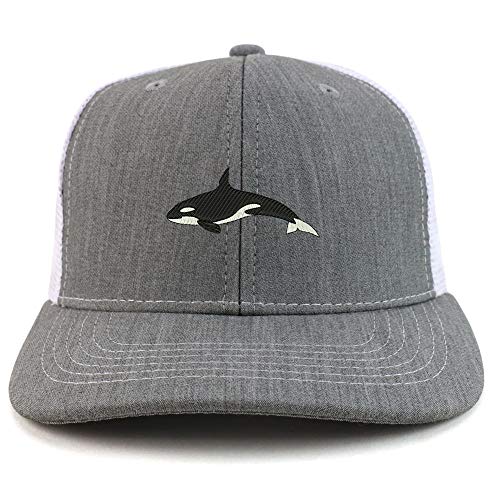 Trendy Apparel Shop Orca Killer Whale Two Tone Mesh Back Trucker Baseball Cap