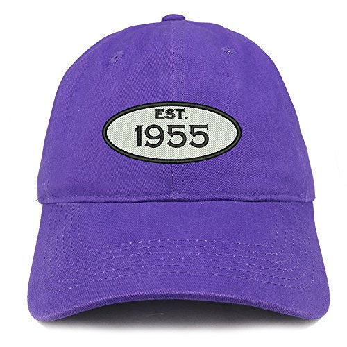 Trendy Apparel Shop Established 1955 Embroidered 66th Birthday Gift Soft Crown Cotton Cap