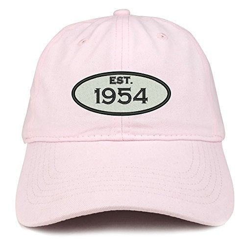Trendy Apparel Shop Established 1954 Embroidered 67th Birthday Gift Soft Crown Cotton Cap