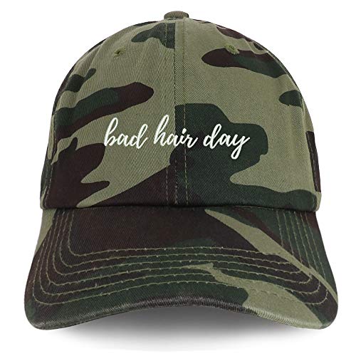 Trendy Apparel Shop Bad Hair Day Embroidered Brushed Cotton Cap