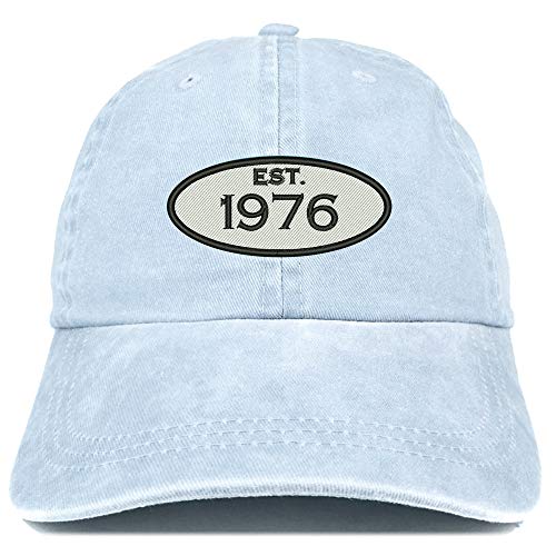 Trendy Apparel Shop 45th Birthday Established 1976 Washed Cotton Adjustable Cap