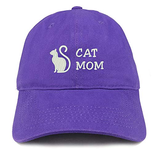 Trendy Apparel Shop Cat Mom Text Embroidered Unstructured Cotton Dad Hat