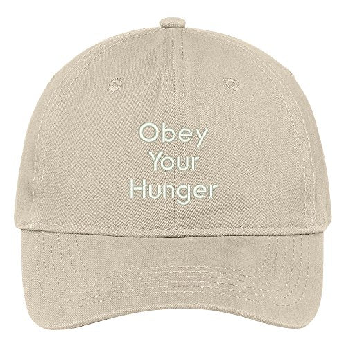 Trendy Apparel Shop Obey Your Hunger Embroidered Brushed 100% Cotton Baseball Cap