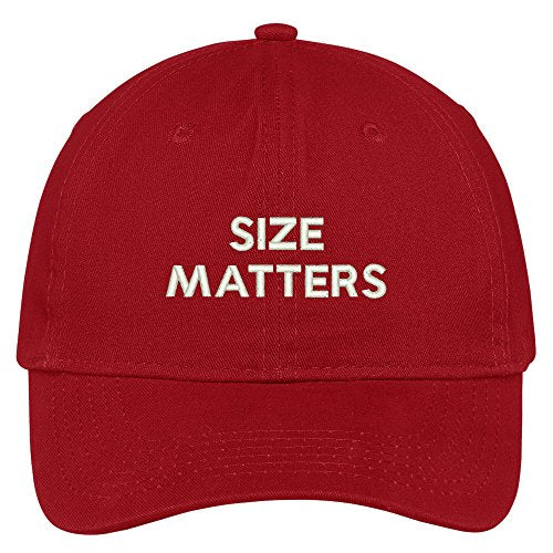 Trendy Apparel Shop Size Matters Embroidered Brushed Cotton Adjustable Cap Dad Hat