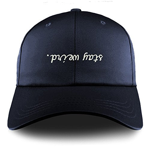 Trendy Apparel Shop Stay Weird Embroidered Structured Satin Adjustable Cap