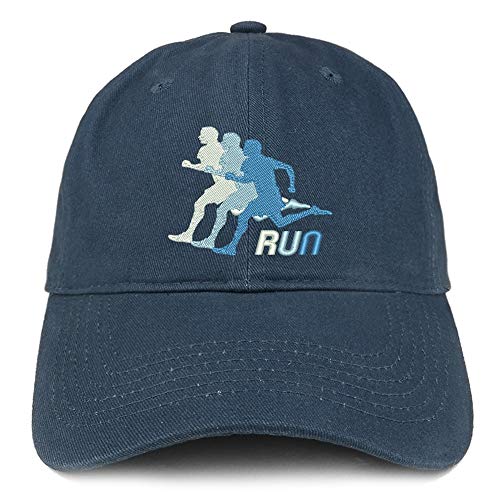 Trendy Apparel Shop Running Embroidered Soft Crown 100% Brushed Cotton Cap
