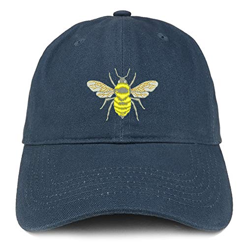 Trendy Apparel Shop Bumble Bee Embroidered Brushed Cotton Cap