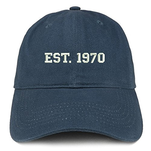 Trendy Apparel Shop EST 1970 Embroidered - 51st Birthday Gift Soft Cotton Baseball Cap