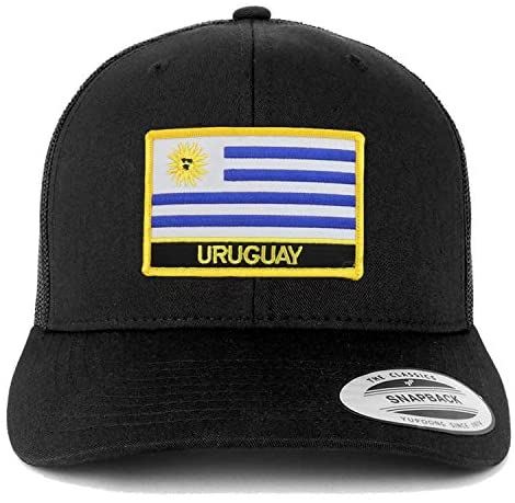 Trendy Apparel Shop Uruguay Flag Patch Retro Trucker Mesh Cap
