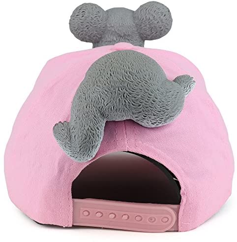 Trendy Apparel Shop 3D Koala Front and Back Funny Animal Costume Baseball Cap- Pink