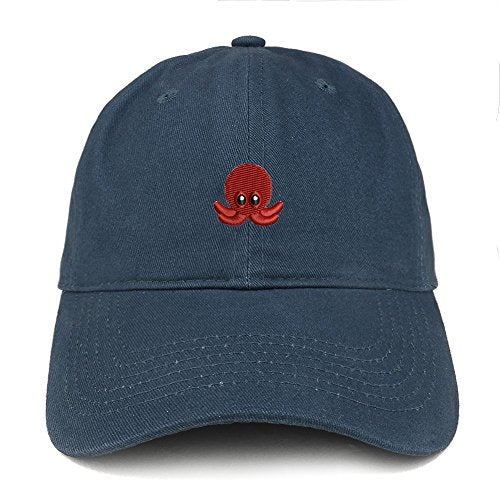 Trendy Apparel Shop Octopus Emoticon Embroidered 100% Soft Brushed Cotton Low Profile Cap