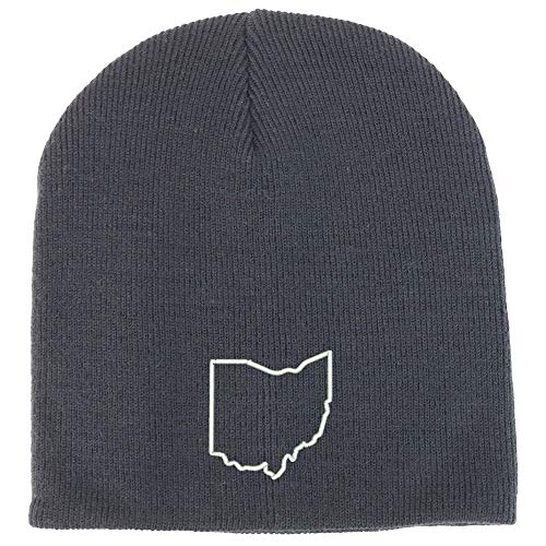 Trendy Apparel Shop Ohio State Outline Acrylic Winter Knit Skull Short Beanie