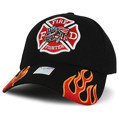 Trendy Apparel Shop Fire FD Logo Maltese Cross Embroidered Structured Baseball Cap