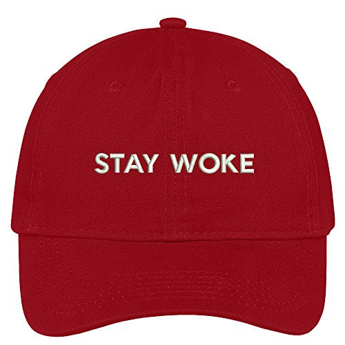 Trendy Apparel Shop Stay Woke Embroidered Low Profile Soft Cotton Brushed Baseball Cap
