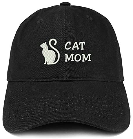 Trendy Apparel Shop Cat Mom Text Embroidered Unstructured Cotton Dad Hat